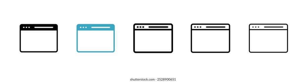 Browser window icon vector illustration set