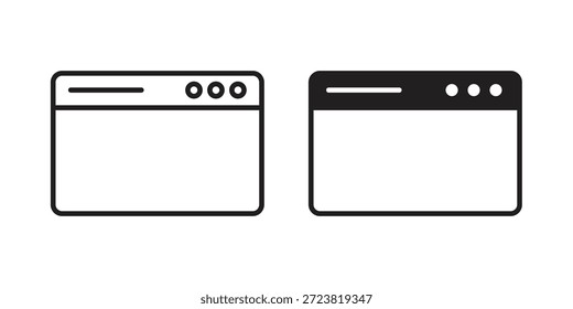 Symbole im Browserfenster Symbol, Logo-Abbildung. Symbolkonzept für das Webdesign