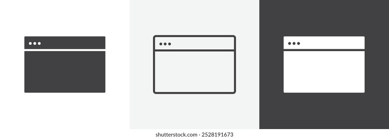 Ícone da janela do navegador.Moderna ilustração vetorial linear plana moderna sobre fundo branco.