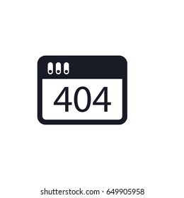 Browser Window With Inscription 404 Error Vector Icon