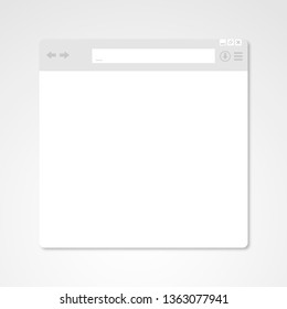 Browser window. Internet document mockup website in flat style. Page elements. Vector