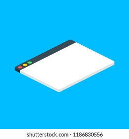 Browser window isometric.Web browser in flat style. Window concept internet browser. Mockup screen design. Vector illustration concept.