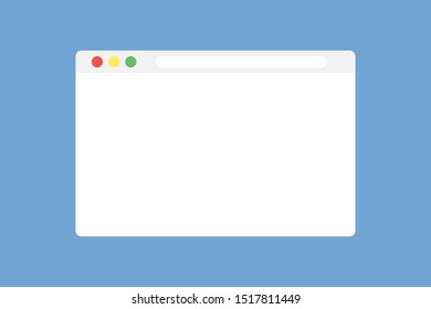 Browser window mock up in trendy flat style. Technology concept vector design. Blank screen web browser. Isolated vector illustration. EPS 10
