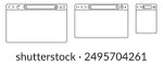 Browser window mockup. Blank web page, web browser template. Vector illustration.