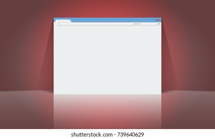 Browser window mockup design template for your advertisement layout. Flat color Vector.