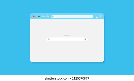 Browser window modern browser window design isolated on blue background. - Vector.