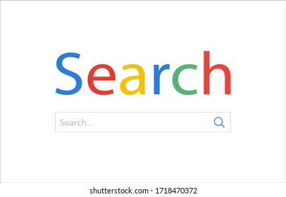 Browser window on white background , Internet search window , Vector Illustration.