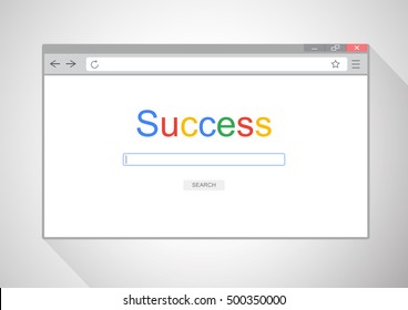 browser window on white background. Flat vector stock illustration. Browser Success