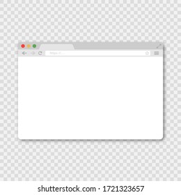 Browser window. Opened Web browser template. Realistic Window concept internet browser.