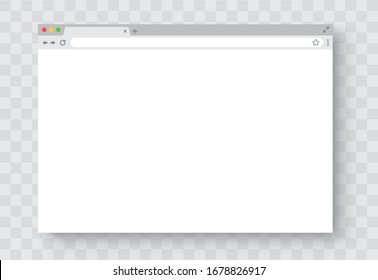 Browser window. Realistic blank browser window with shadow. Empty web page mockup - stock vector.