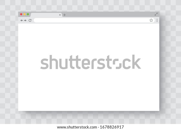 Browser window. Realistic blank\
browser window with shadow. Empty web page mockup - stock\
vector.