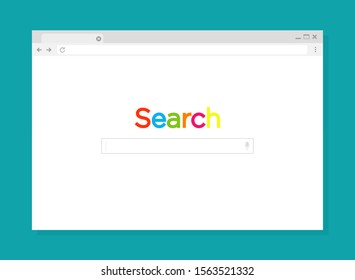 Browser window. Search. Browser in flat style. Search engine illustration