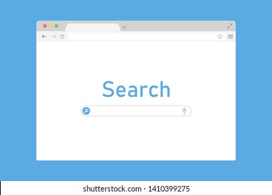 Browser Window With Search Site. Internet Technology. World Wide Web. Mock Up Screen Device. EPS 10