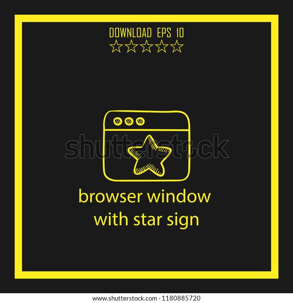 Browser Window Star Sign Sketch Vector Stock Vector Royalty