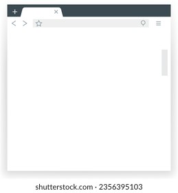 Browser window template. Empty web app frame