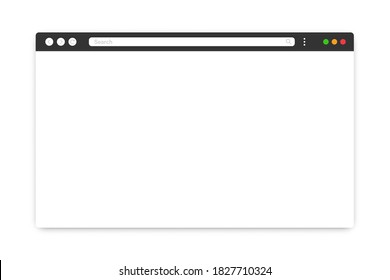 Browser window template. Modern web browser blank page. Vector mockup