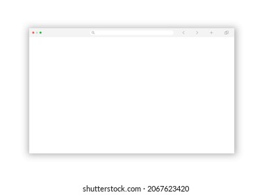 Browser window template. Website page mockup. Web site mock up. New tab empty window. Modern browser ui isolated vector.