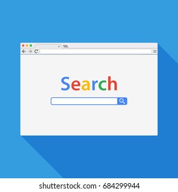 Browser Window Vector Illustration. Chrome Web Browser In Flat Style.