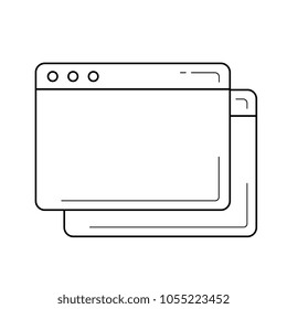 Browser window vector line icon isolated on white background. Copy tab line icon for infographic, website or app.