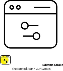Browser Window Vector Line Icon