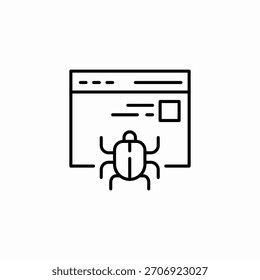 browser window virus icon sign vector