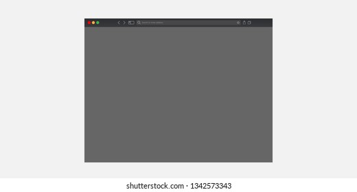 Browser window. Web interface mock screen internet document mockup website flat blank frame tab page elements, vector illustration
