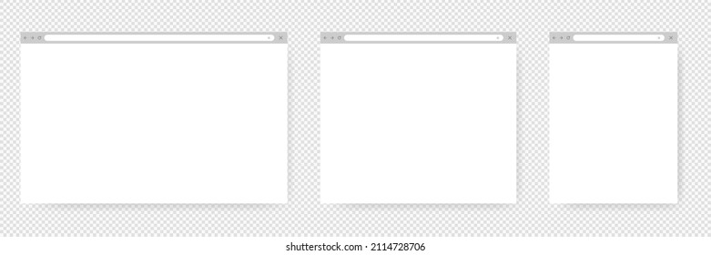 Browserfenster. Internet-Suchleiste. Webseiten, Vektorvorlage.