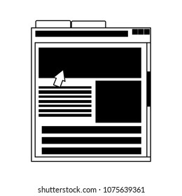 Browser windows open on black and white