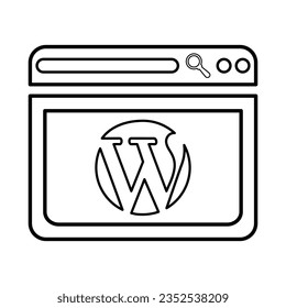 Browser Wordpress Icon In Outline Style