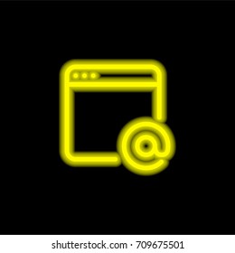 Browser yellow glowing neon ui ux icon. Glowing sign logo vector