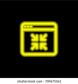 Browser yellow glowing neon ui ux icon. Glowing sign logo vector