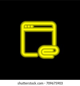 Browser yellow glowing neon ui ux icon. Glowing sign logo vector