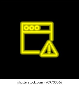 Browser yellow glowing neon ui ux icon. Glowing sign logo vector