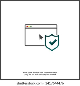 Browserl check board icon on white isolated background. 