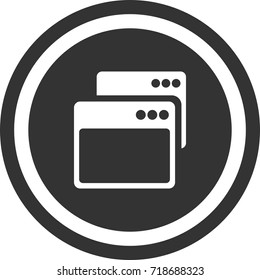 Browsers page icon, dark circle sign design