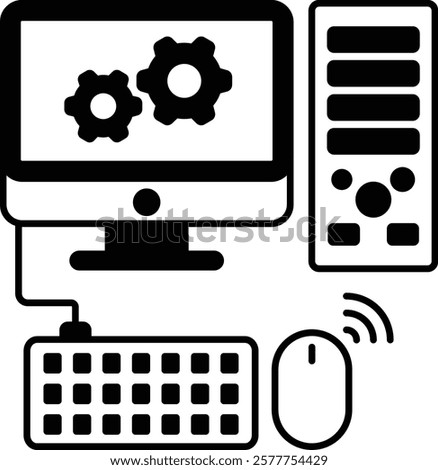 Browsing Directory Online vector icon design, Web hosting service Symbol, Computing machines Sign, Internet Application Management stock illustration, Web based File Folder Manager App concept