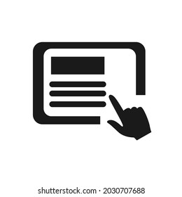 browsing icon or symbol design. hand using tablet