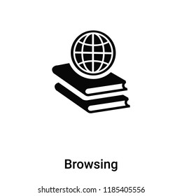 Browsing icon vector isolated on white background, logo concept of Browsing sign on transparent background, filled black symbol