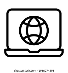 browsing laptop internet web single isolated icon with outline style