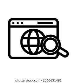 browsing line icon illustration vector graphic. Simple element illustration vector graphic, suitable for app, websites, and presentations isolated on white background