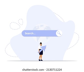 Navegar por la ilustración de concepto en línea, Adecuado para página de inicio, ui, web, tarjeta de introducción de aplicaciones, editorial, volante y banner