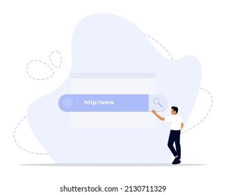 Browsing online concept illustration, Suitable for landing page, ui, web, App intro card, editorial, flyer, and banner