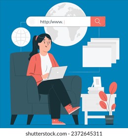 browsing online concept vector design illustration