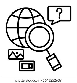 browsing outline icon vector illustration