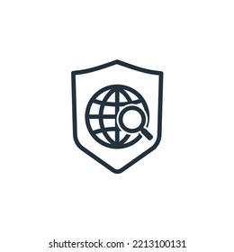 Browsing security icon isolated on a white background. Internet security symbol for web and mobile applications.