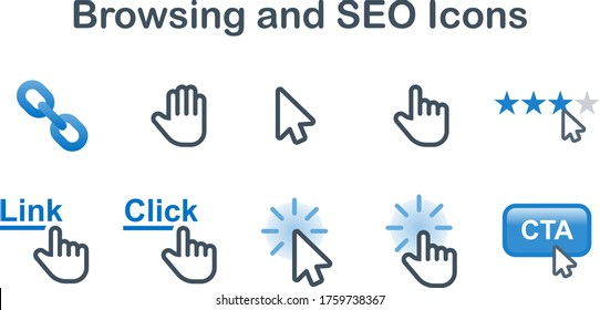 browsing SEO Digital Internet marketing Icons Iconset