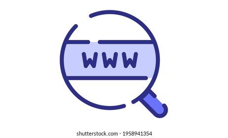 browsing world wide web search internet single isolated icon with dash or dashed line style