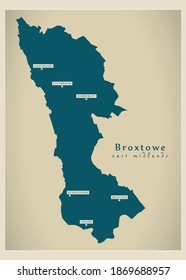 Broxtowe District Map - England UK