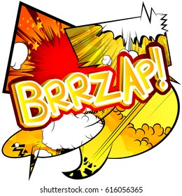 Brrzap! - Vector illustrated comic book style expression.