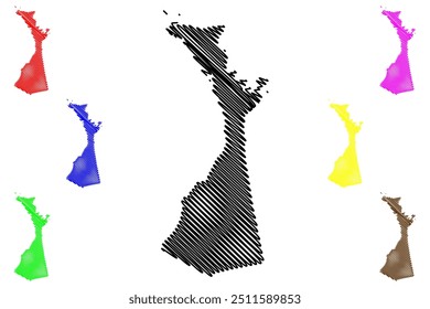 Bruce County (Canada, Ontario Province, North America) map vector illustration, scribble sketch Bruce map